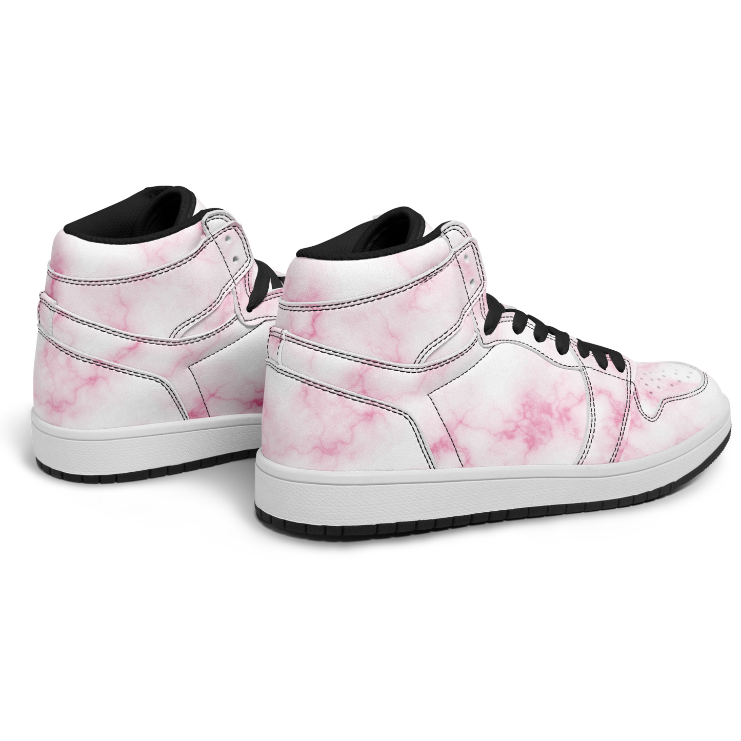 pink Marble High Top Shoes