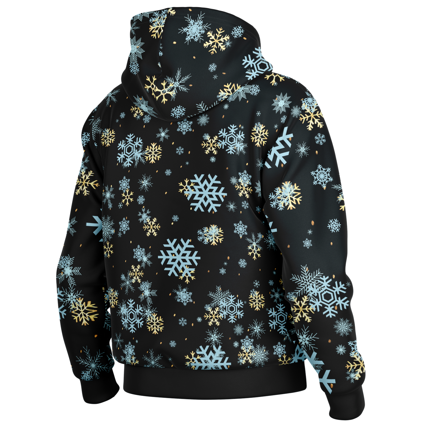 Black Snowfall Christmas Hooded Baseball Jacket
