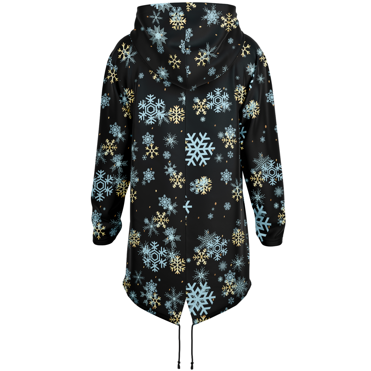 Black Snowfall Christmas Heavyweight Elongated Hoodie