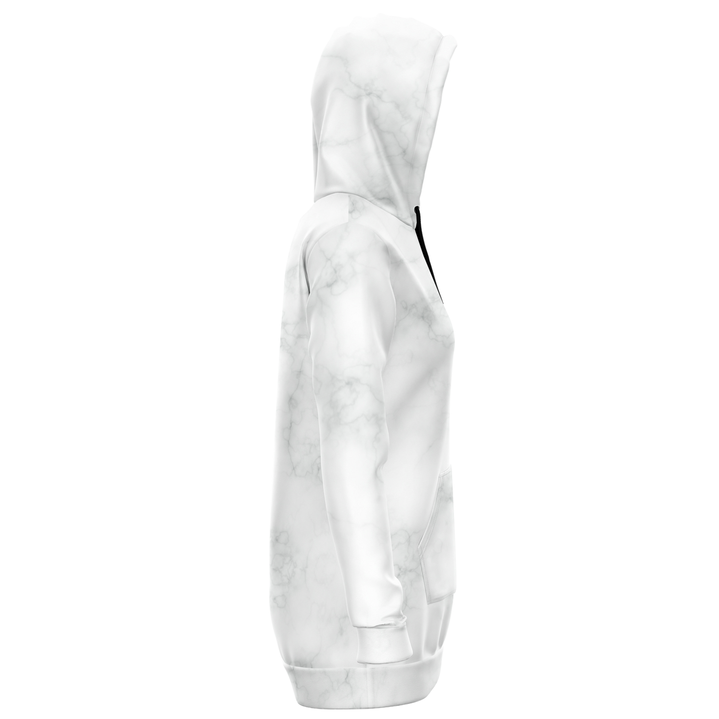 White Marble Longline Hoodie