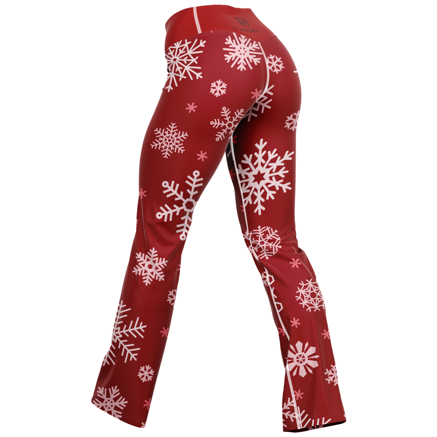 Red Snowfall Christmas Flare Leggings