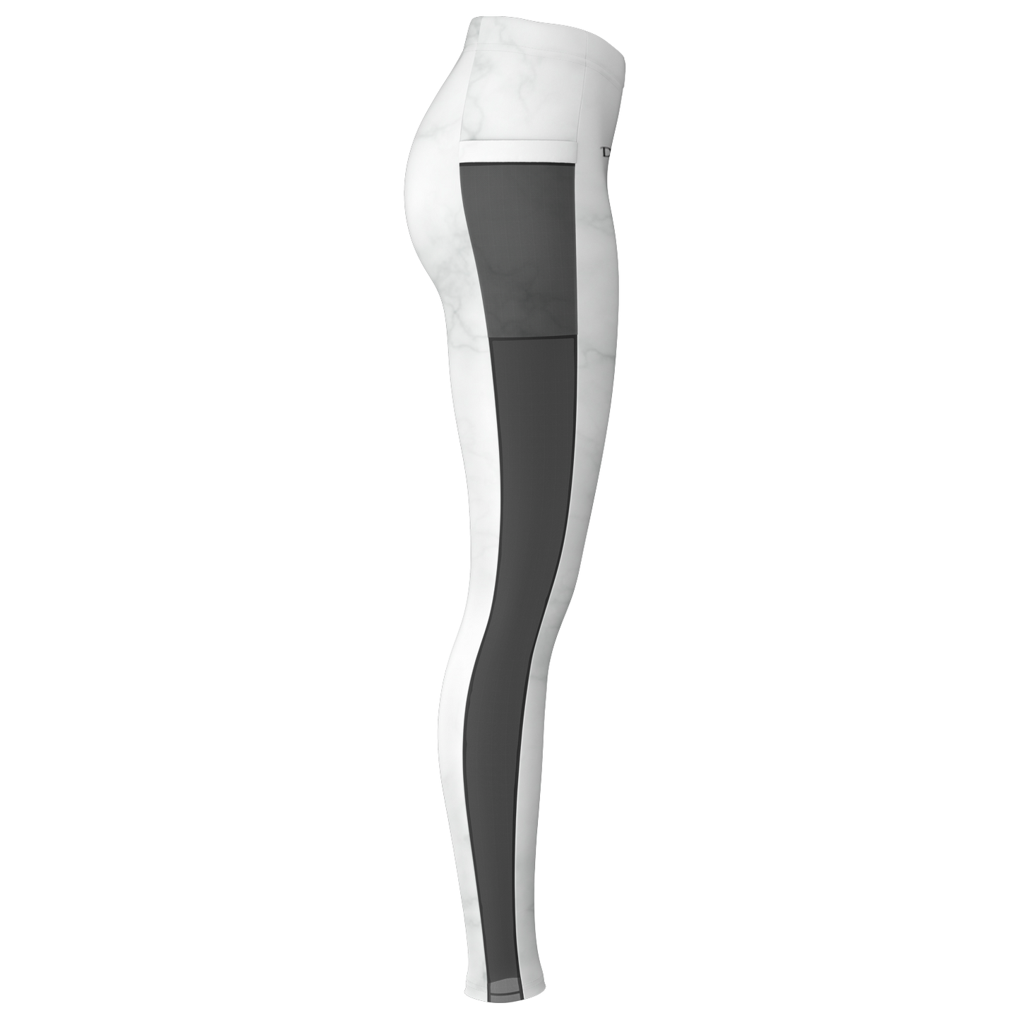 White Marble Mesh Pocket Legging