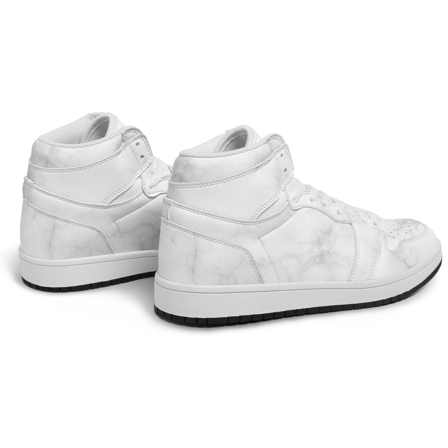 White Marble High Top Shoes