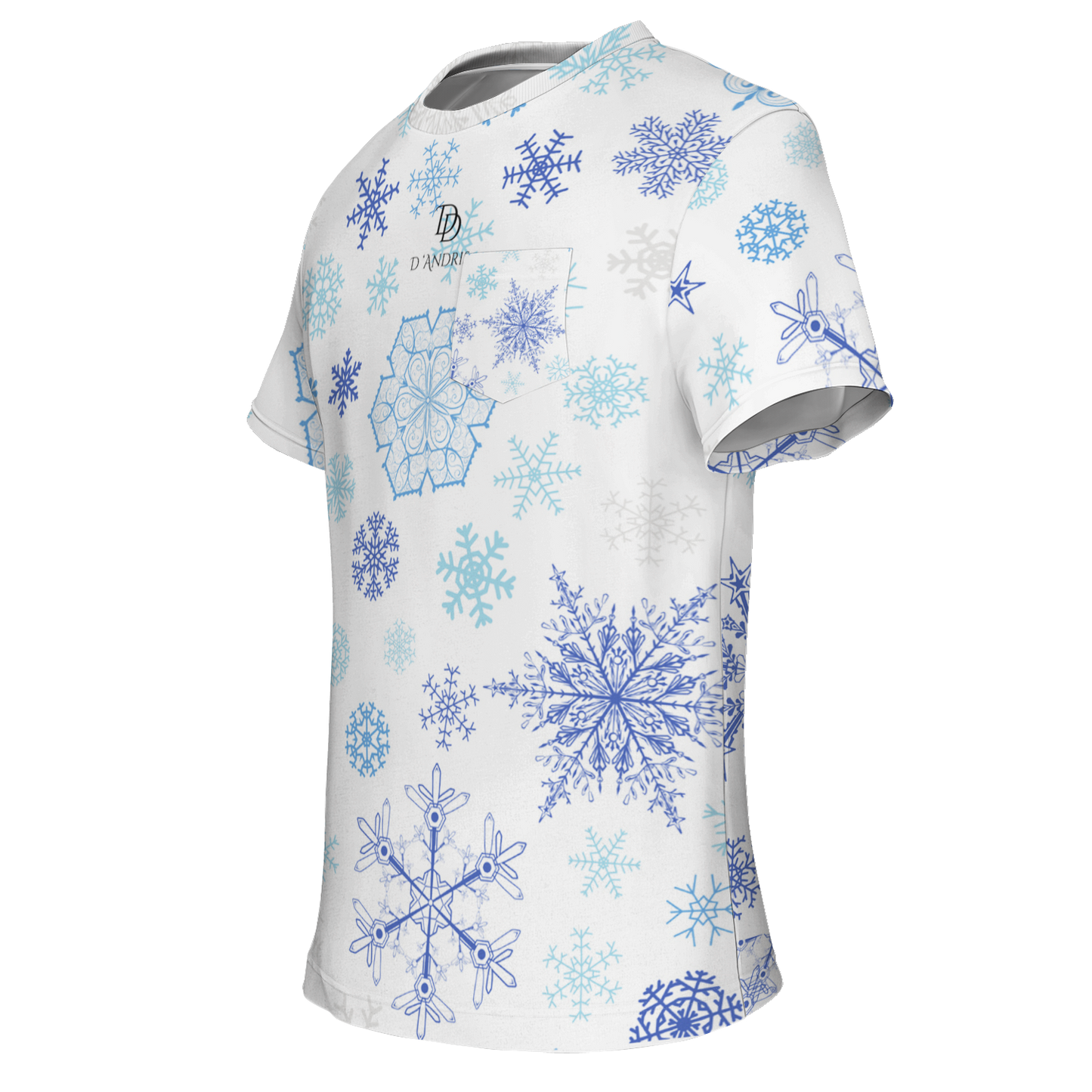 White Snowfall Christmas Pocket T-shirt