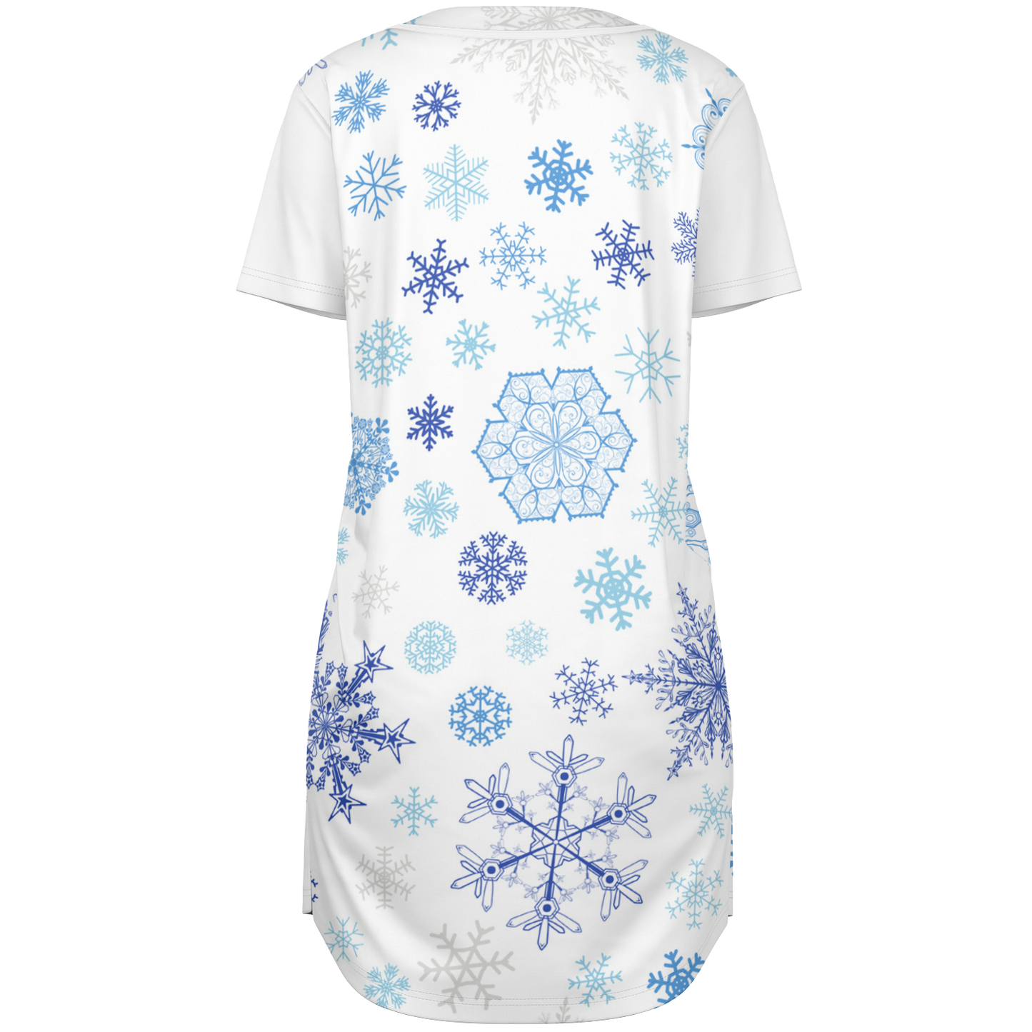 White Snowfall Christmas Baseball Jersey Dress