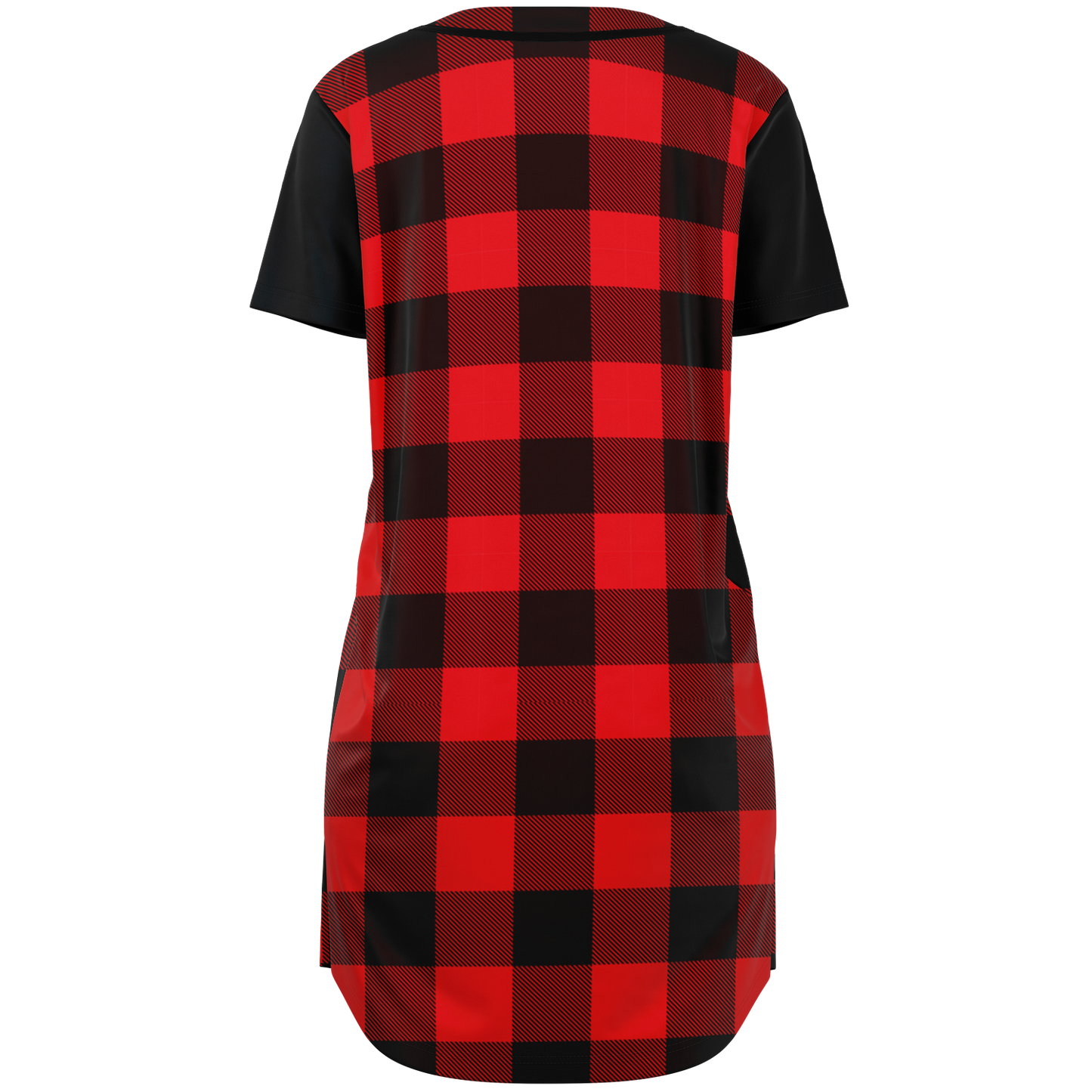 Plaid Baseball Jersey Dress