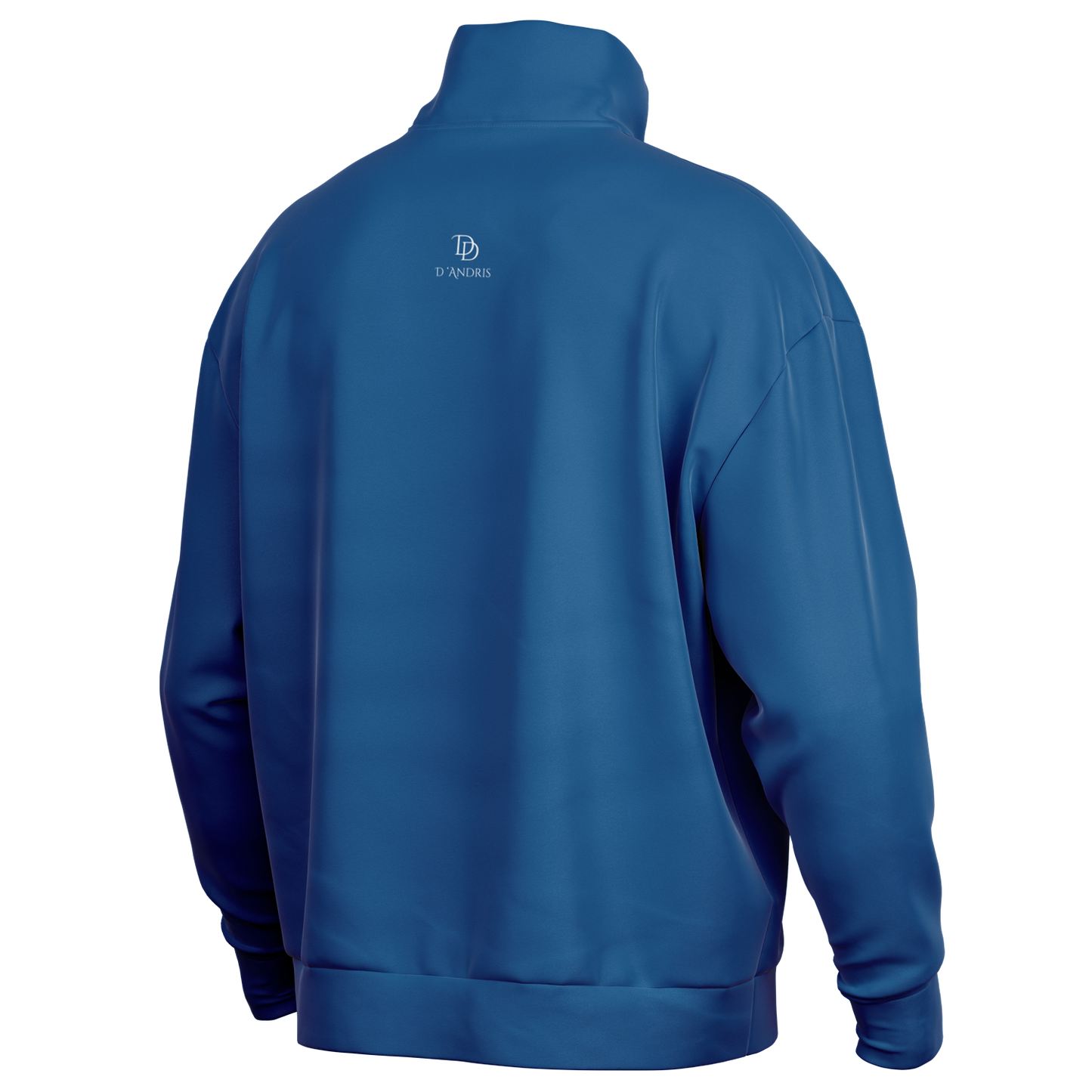 Blue Heavyweight Over-sized Quarter Zip Sweatshirt