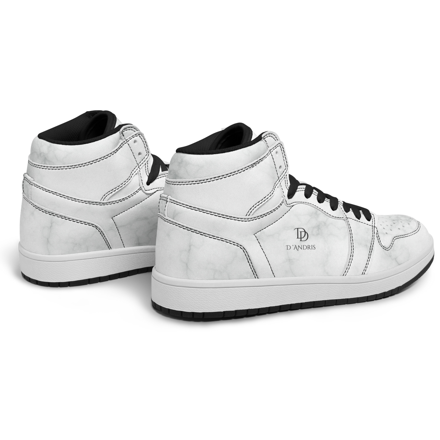 White Marble High Top Shoes
