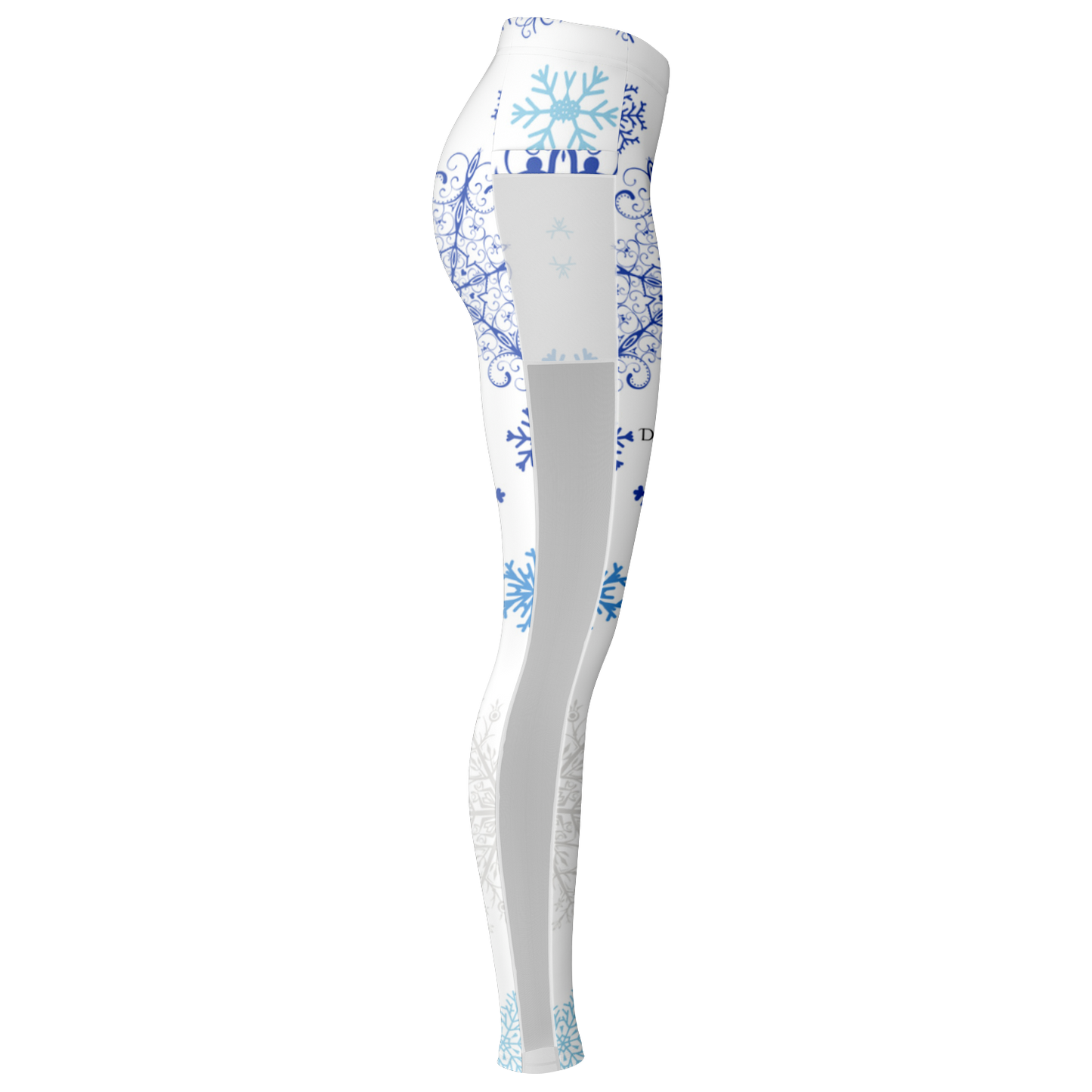 White Snowfall Christmas Mesh Pocket Legging