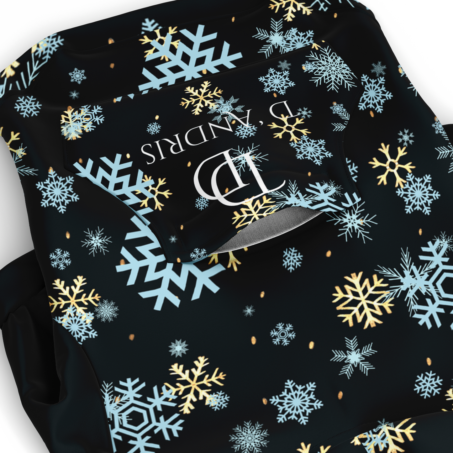 Black Snowfall Christmas Dog Zip-Up Hoodie
