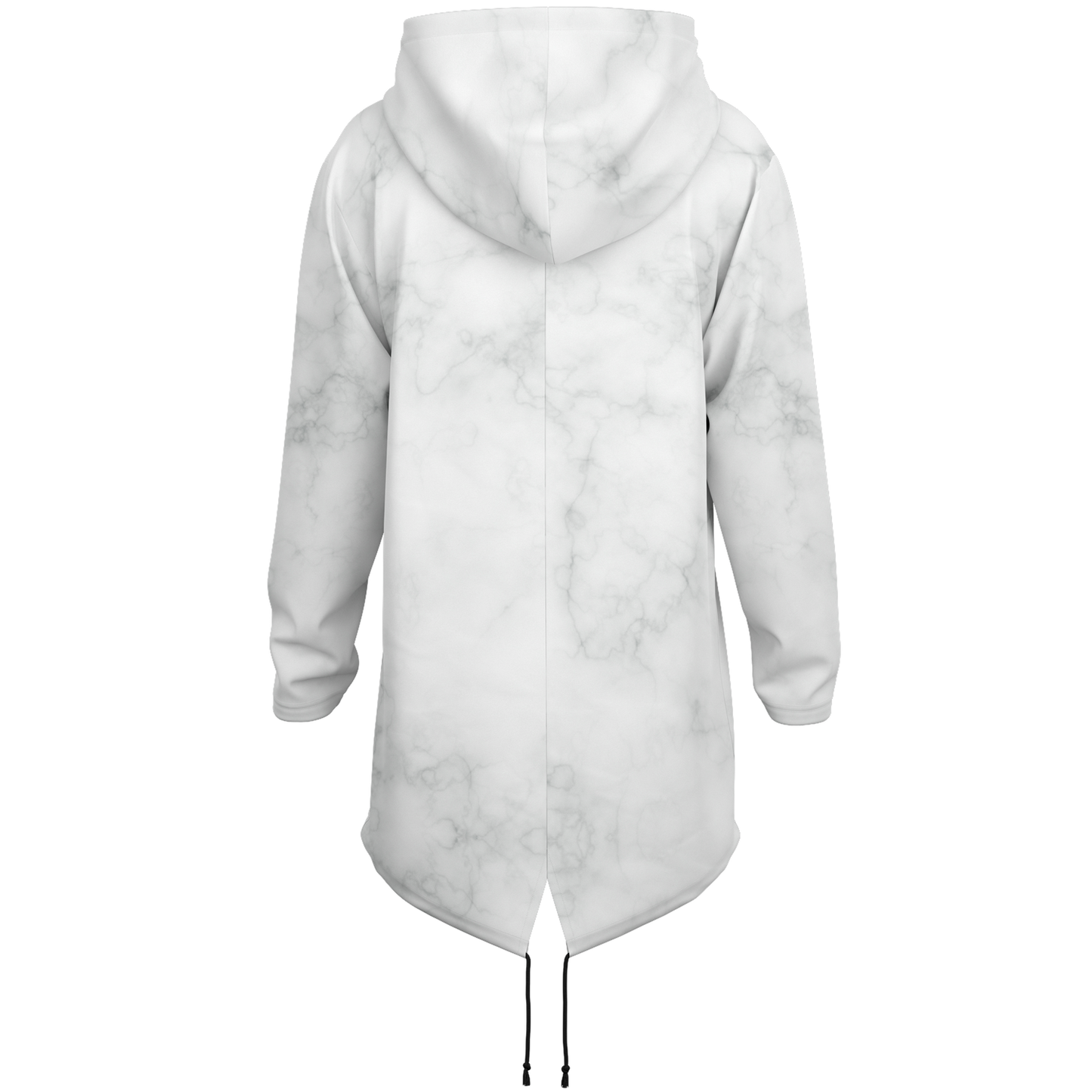 White Marble Heavyweight Elongated Hoodie