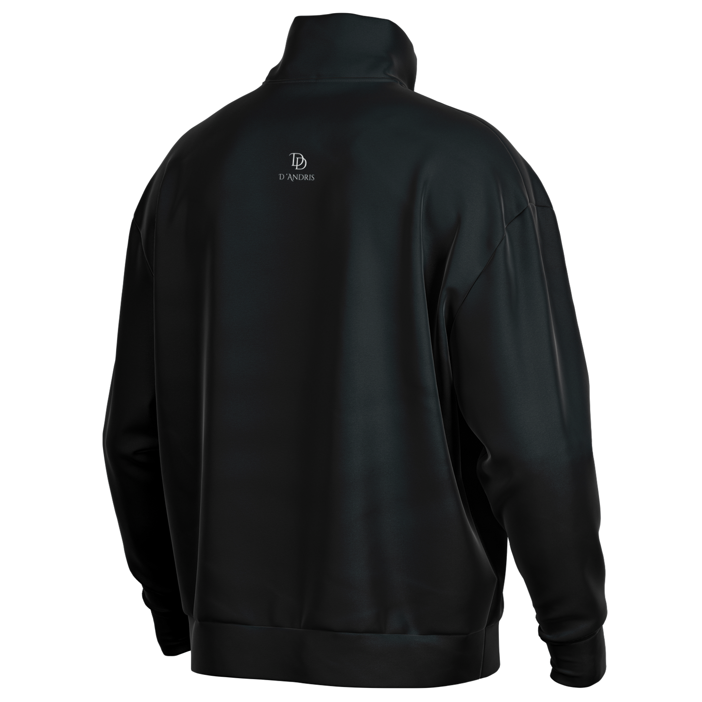 Black Heavyweight Over-sized Quarter Zip Sweatshirt