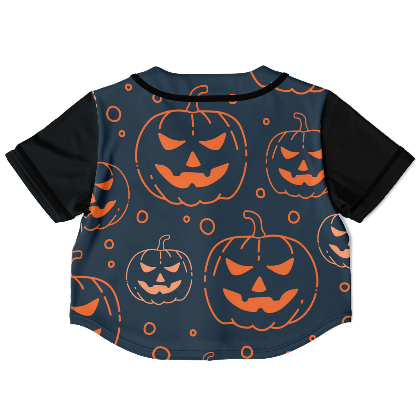 Halloween Jack-O-Lantern Cropped Baseball Jersey
