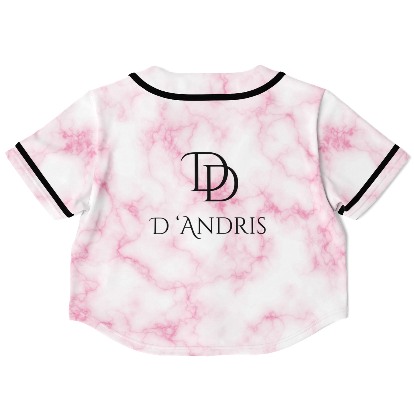 Pink Marble Cropped Baseball Jersey