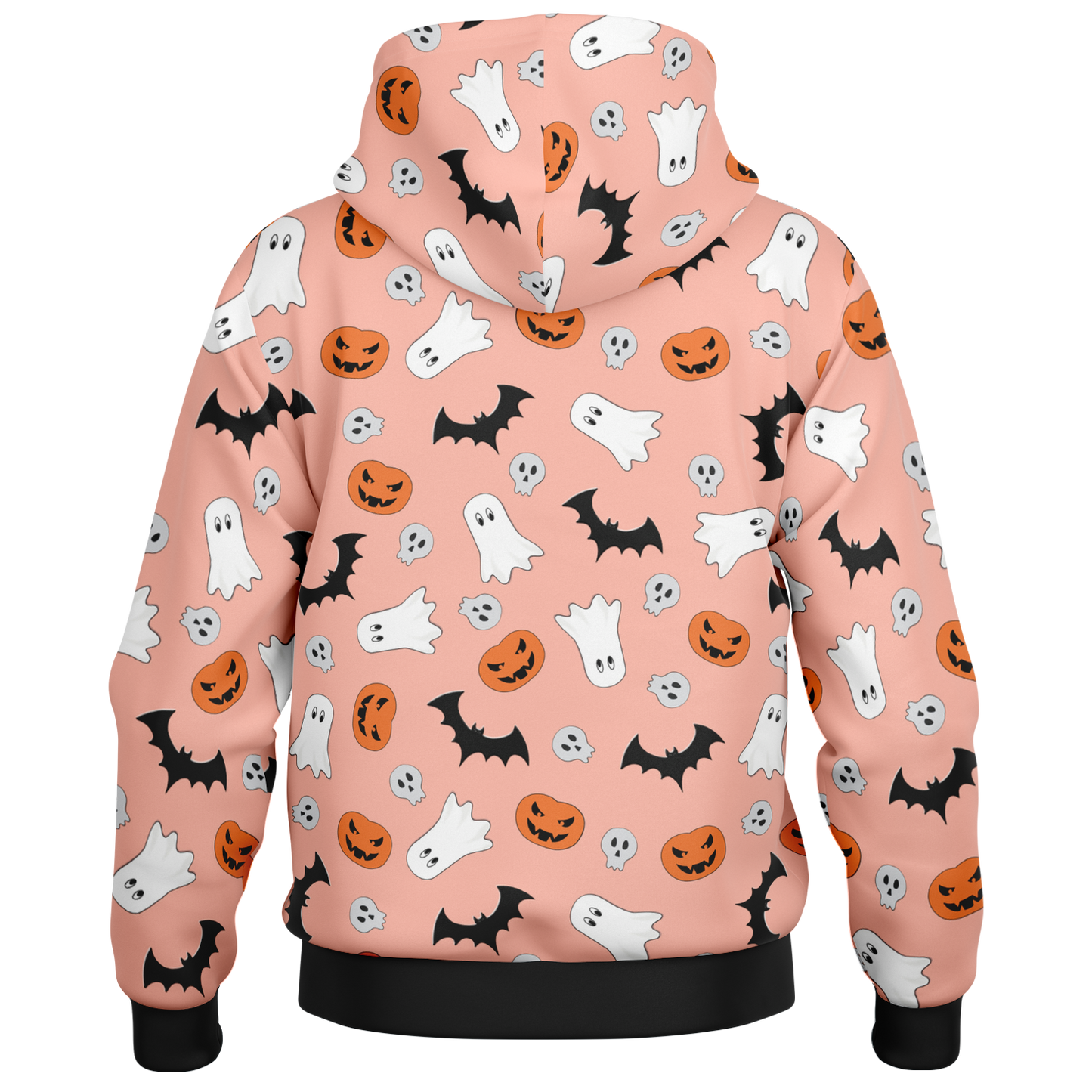 Halloween Boo Hooded Baseball Jacket