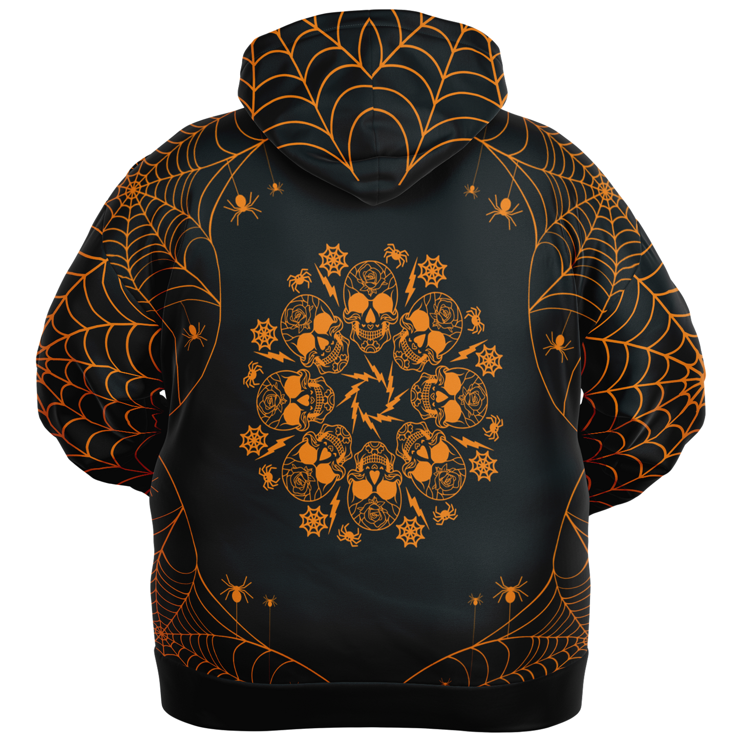 Halloween Web Plus-size Zip-up Hoodie