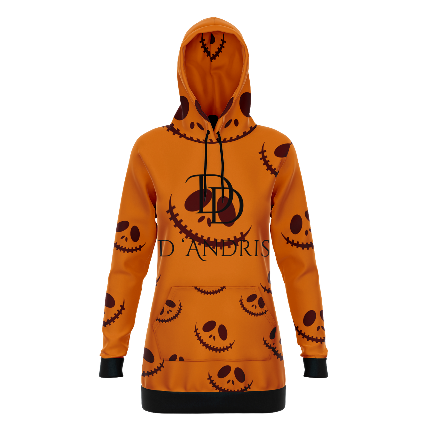 Halloween Jack's Smile Longline Hoodie