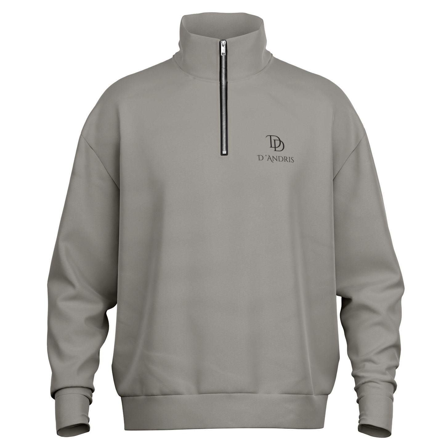 Gray Heavyweight Over-sized Quarter Zip Sweatshirt