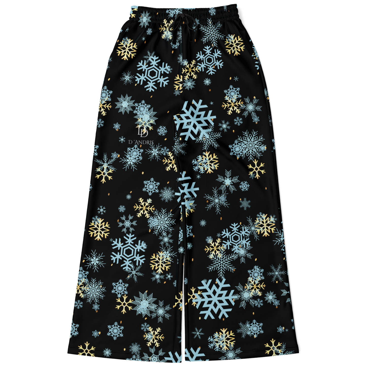 Black Snowfall Christmas Flare Jogger