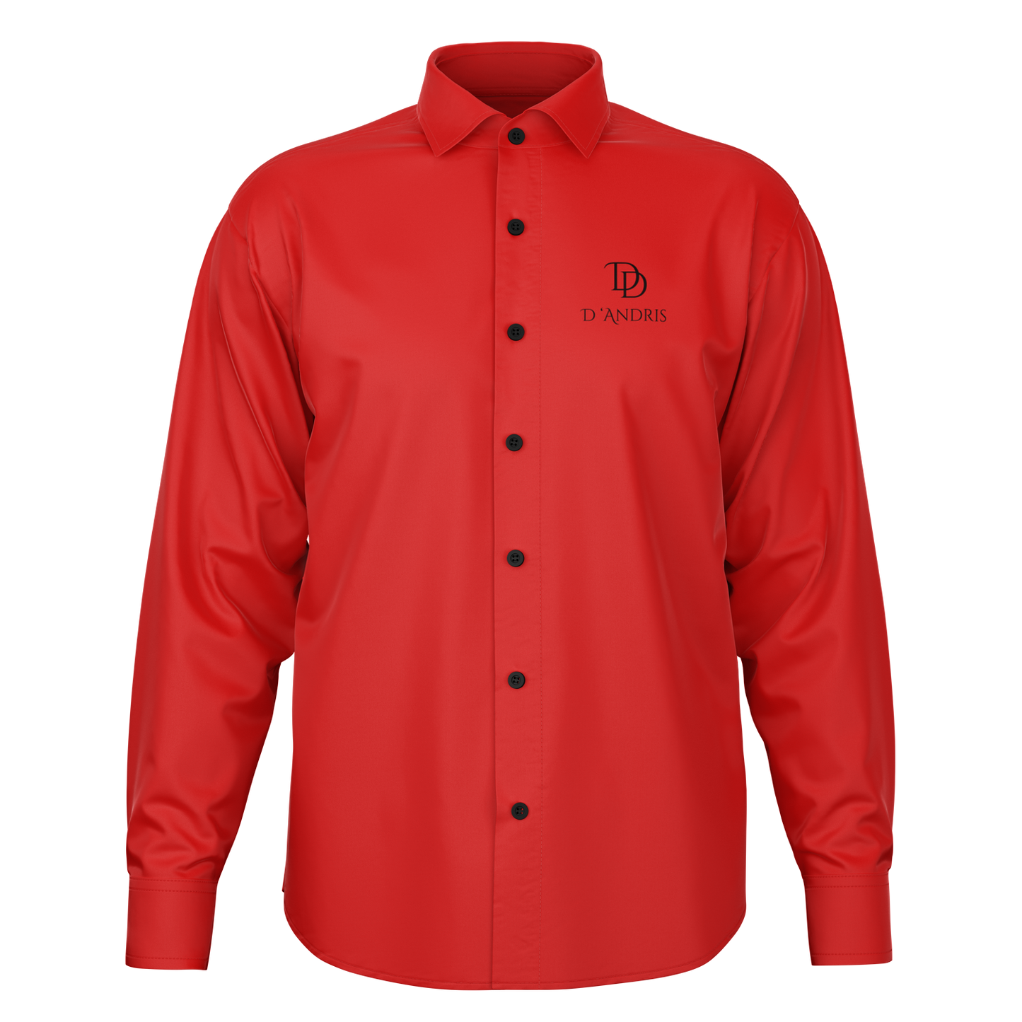 Red Long Sleeve Button Down Shirt