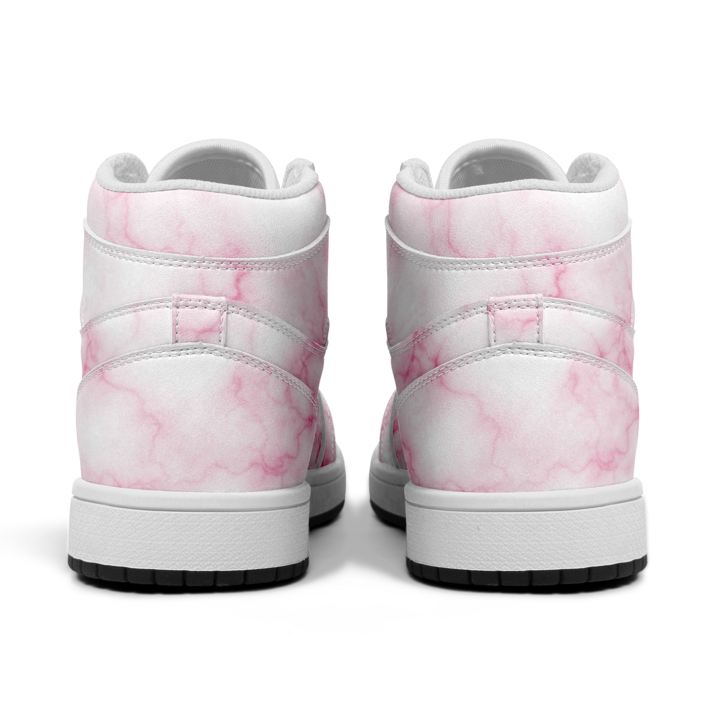 Pink Marble High Top Shoes