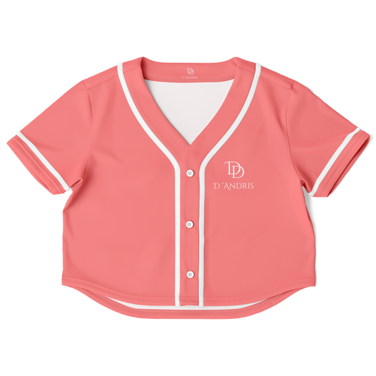 Salmon Cropped Baseball Jersey