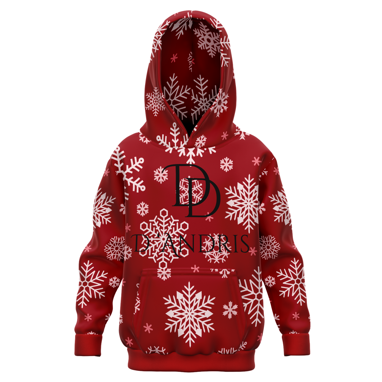 Red Snowfall Christmas Kids/Youth Hoodie