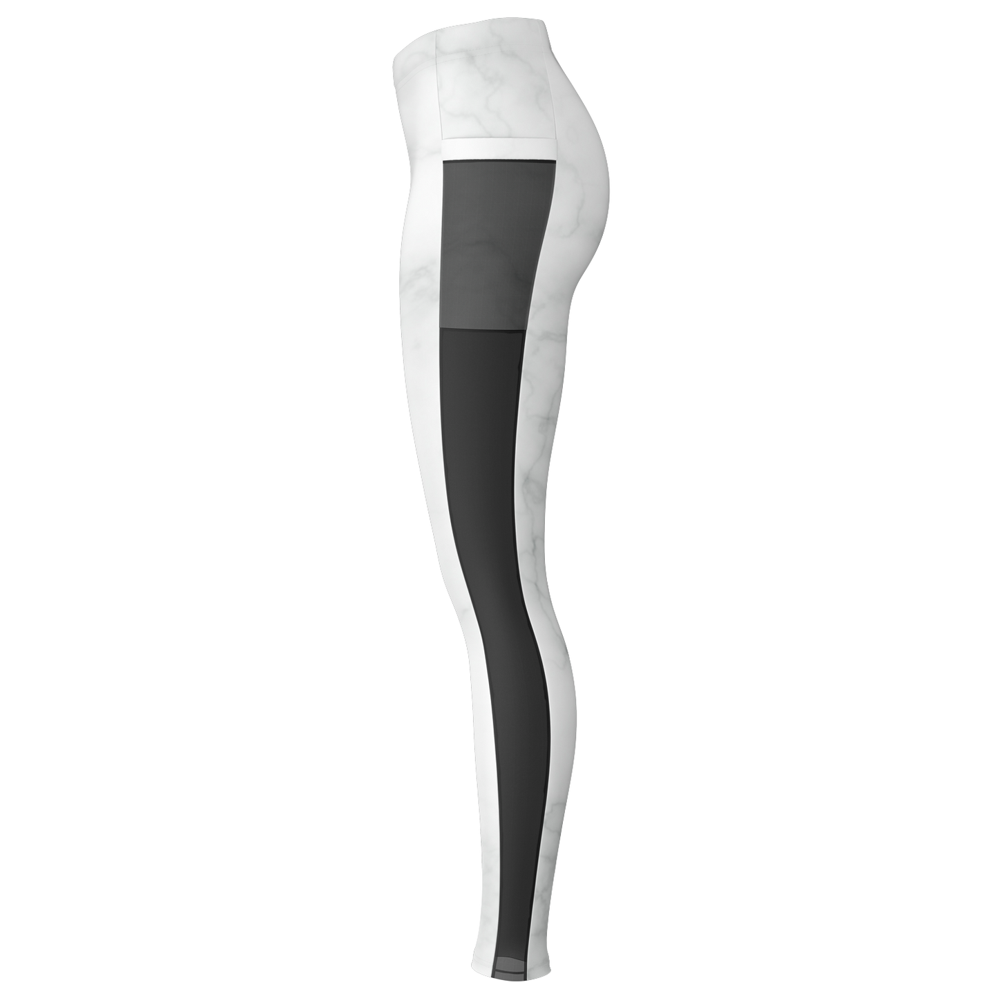 White Marble Mesh Pocket Legging