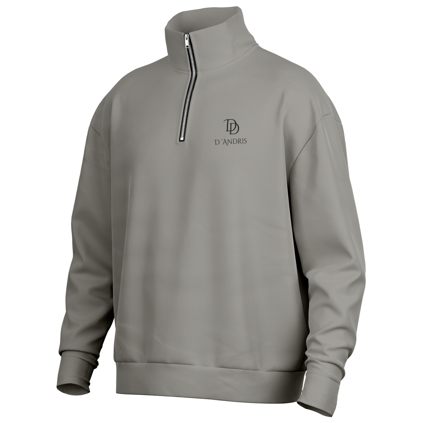 Gray Heavyweight Over-sized Quarter Zip Sweatshirt