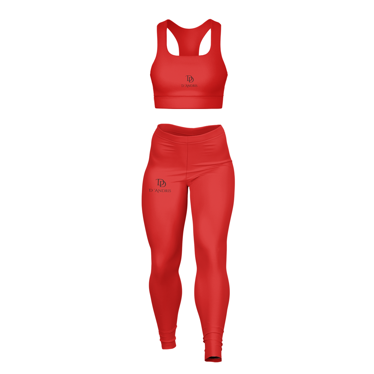 Red Padded Sports Bra & Leggings