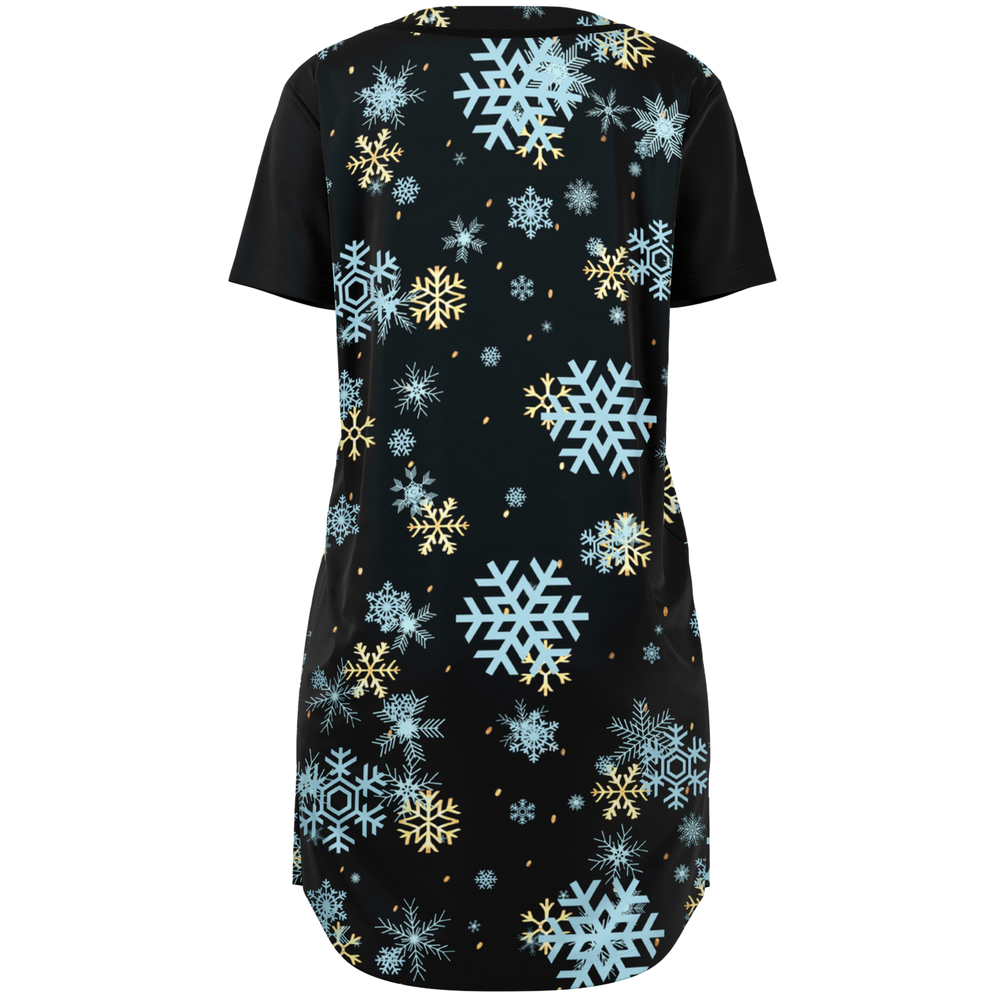 Black Snowfall Christmas Baseball Jersey Dress