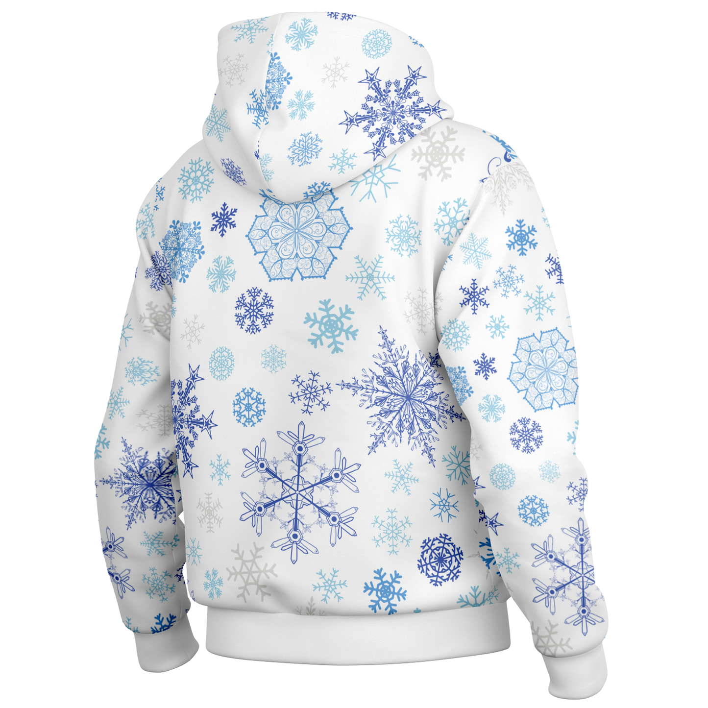 White Snowfall Christmas Hooded Baseball Jacket