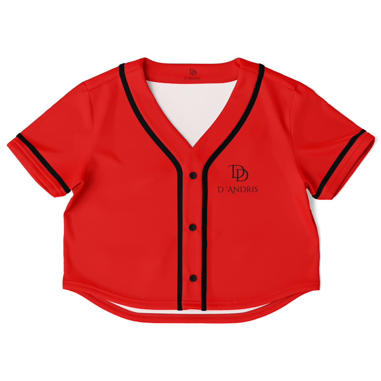 Red Cropped Baseball Jersey
