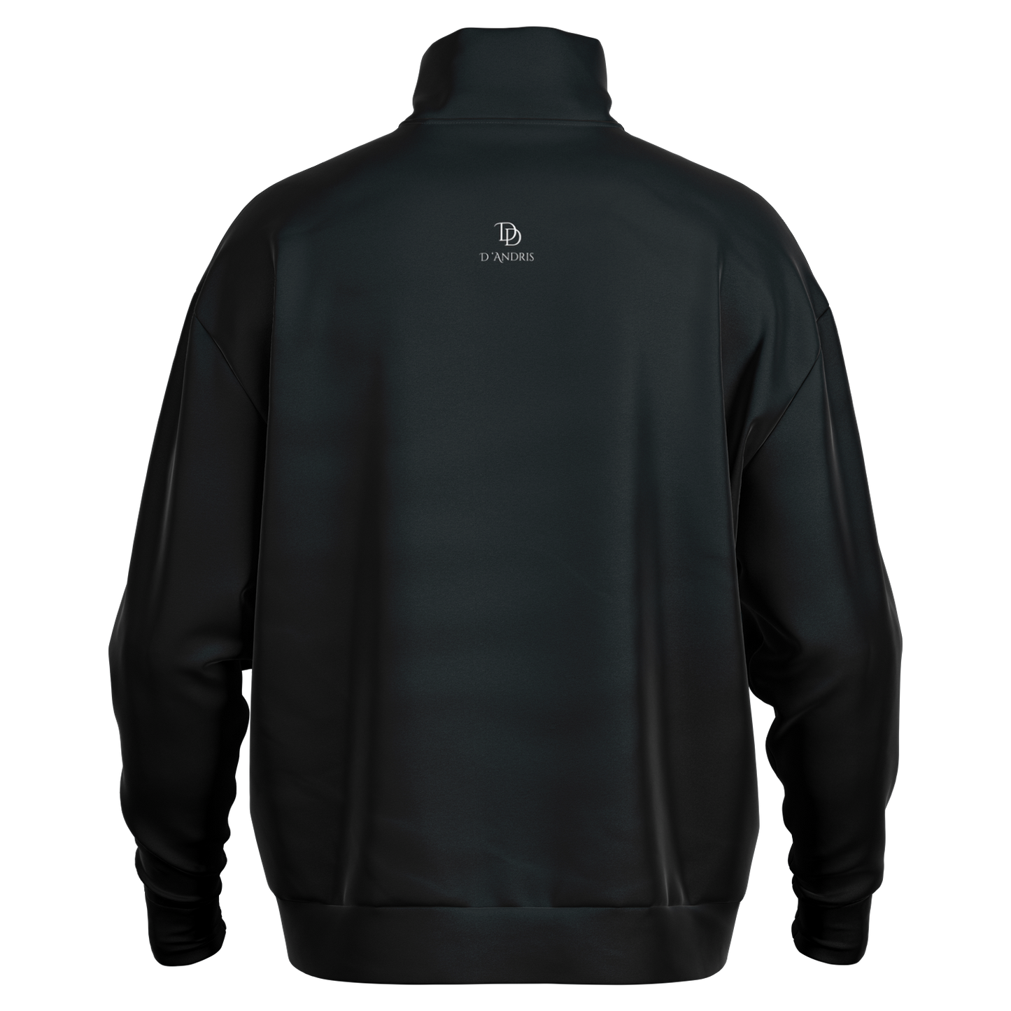 Black Heavyweight Over-sized Quarter Zip Sweatshirt