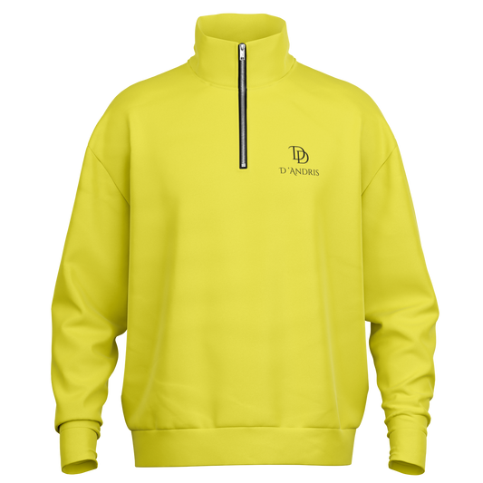 Yellow Heavyweight Over-sized Quarter Zip Sweatshirt