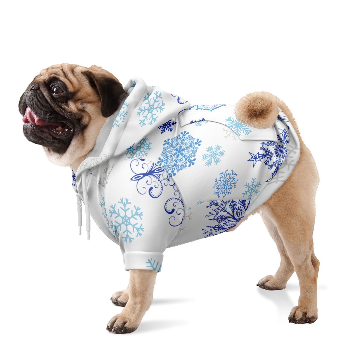 White Snowfall Christmas Dog Zip-Up Hoodie