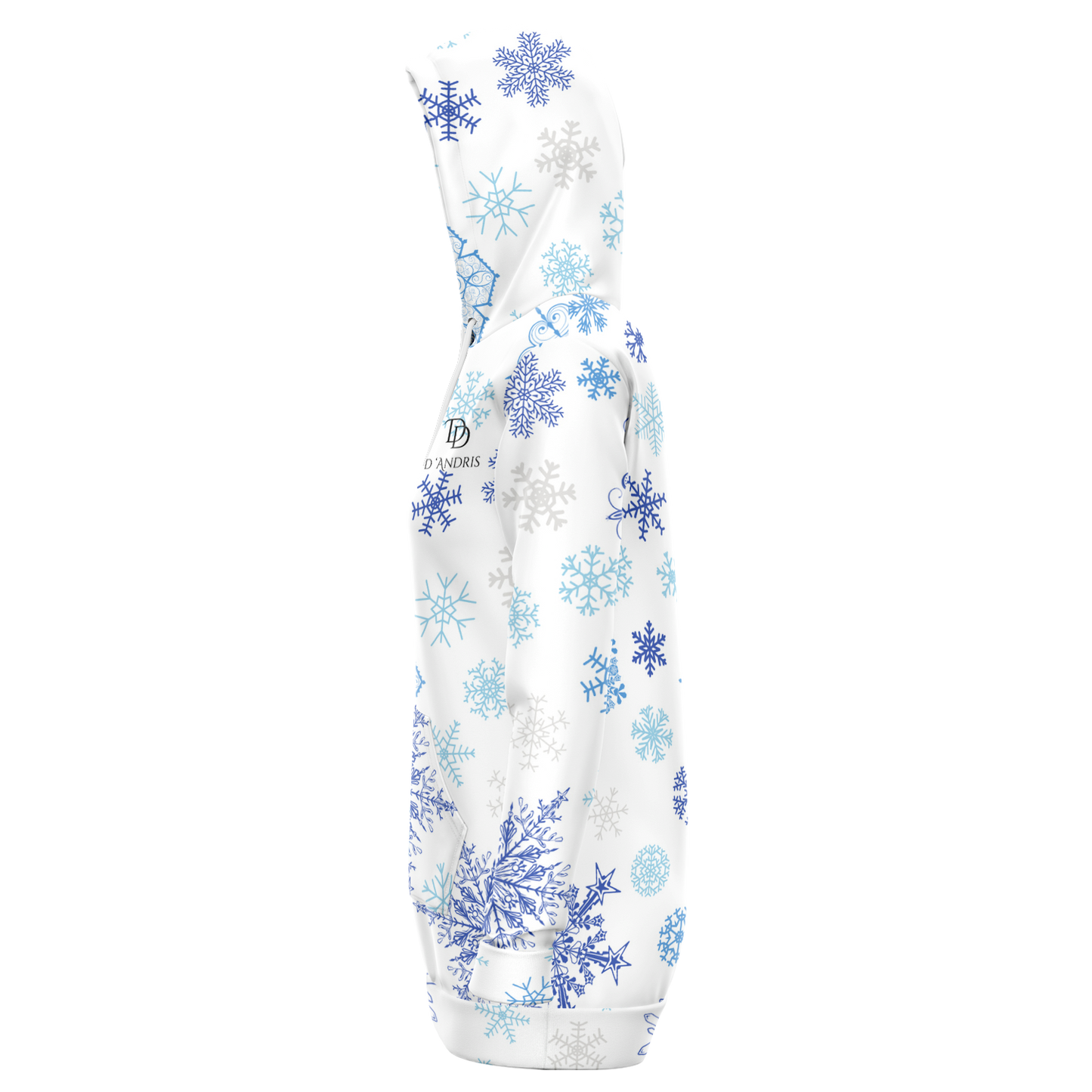 White Snowfall Christmas Longline Hoodie
