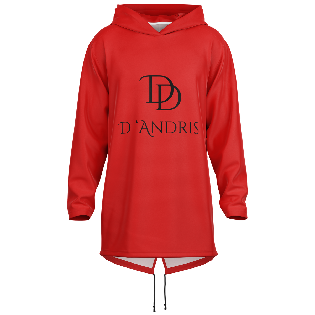 Red Heavyweight Elongated Hoodie