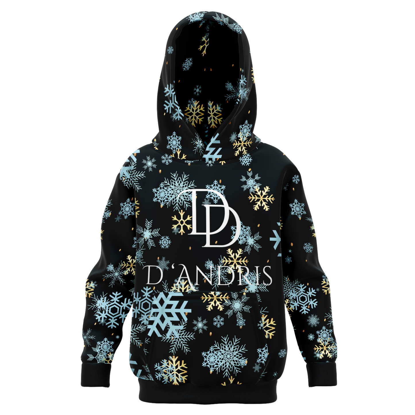 Black Snowfall Christmas Kids/Youth Hoodie