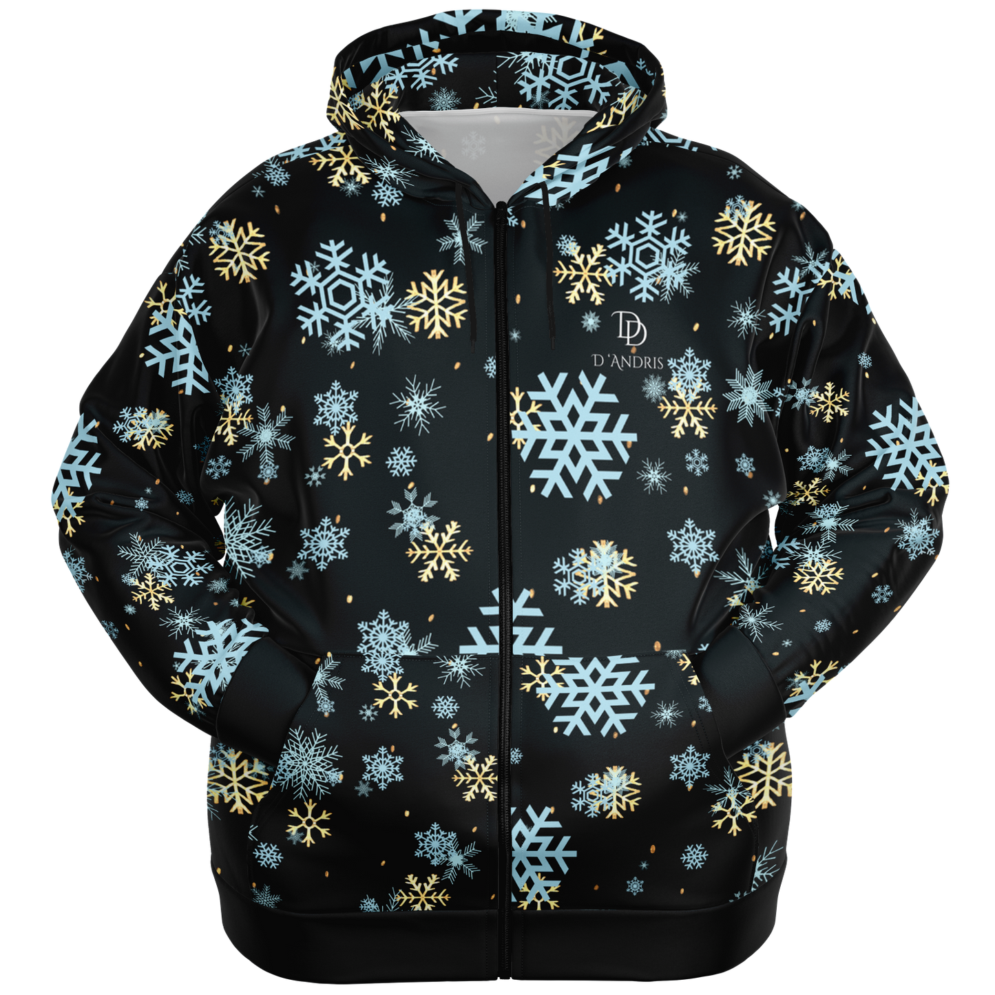 Black Snowfall Christmas Plus-size Ziphoodie