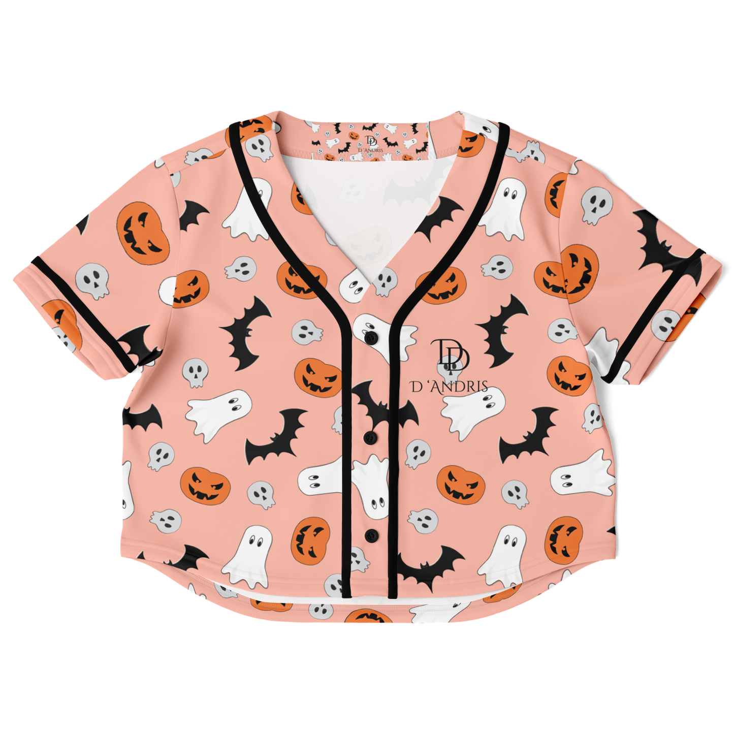 Halloween Boo Cropped Baseball Jersey