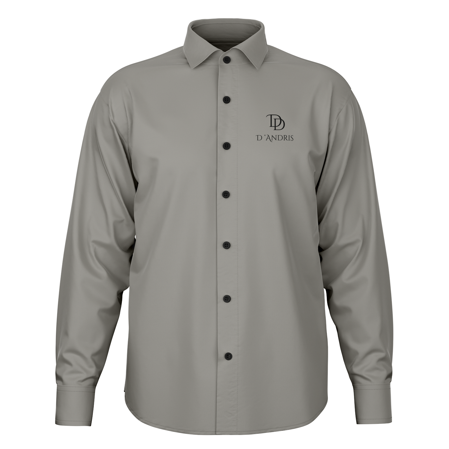 Gray Long Sleeve Button Down Shirt