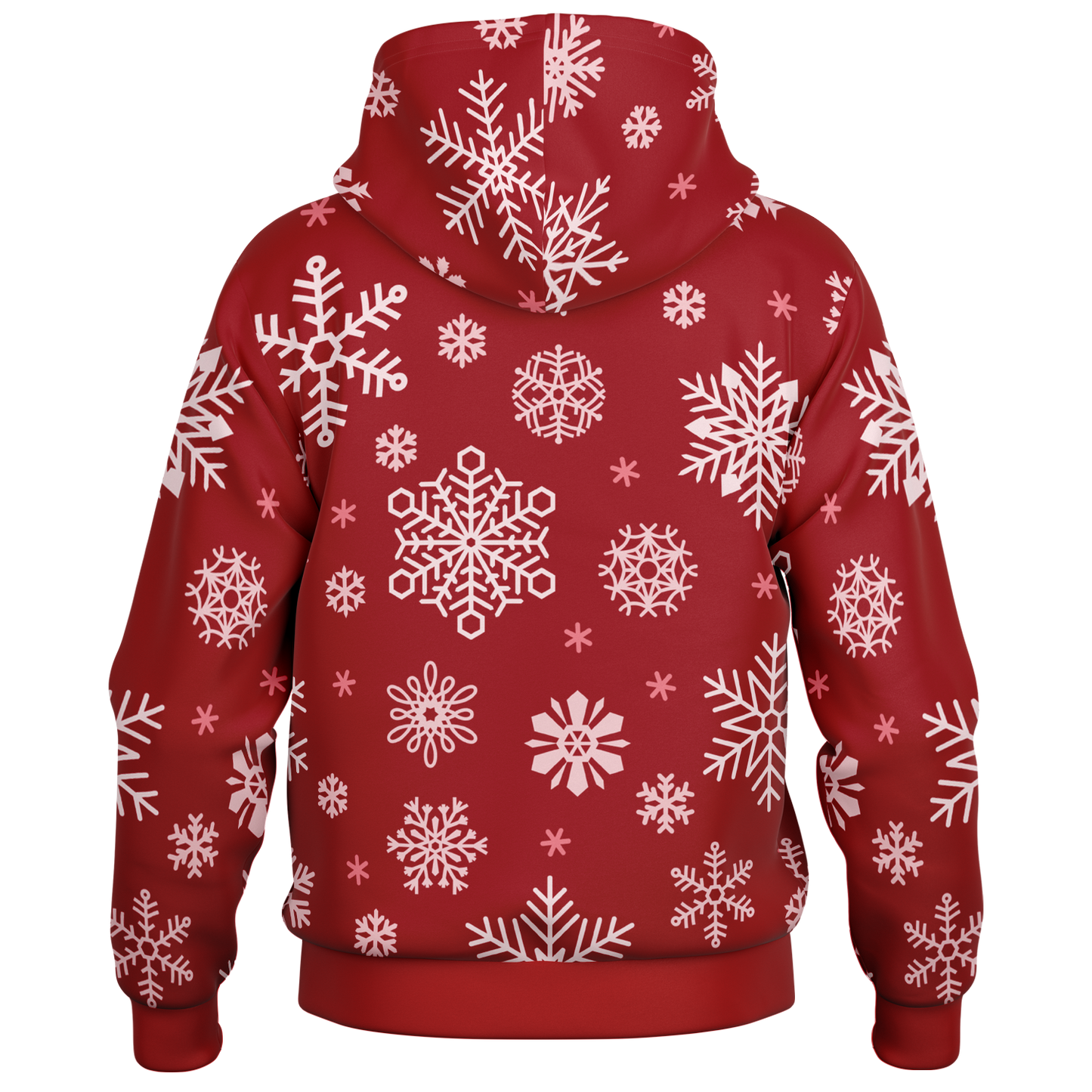Red Snowfall Christmas Hooded Baseball Jacket