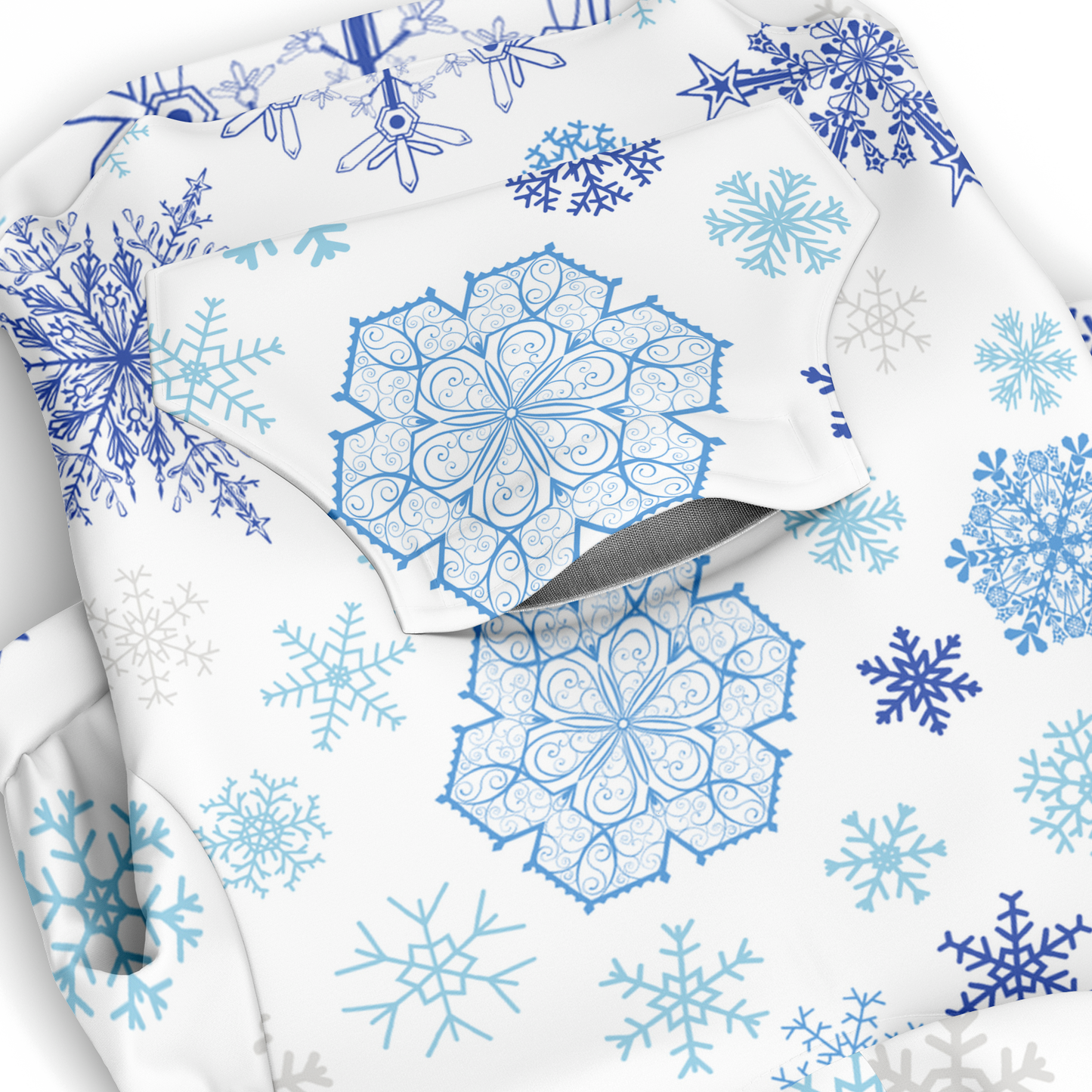 White Snowfall Christmas Dog Zip-Up Hoodie