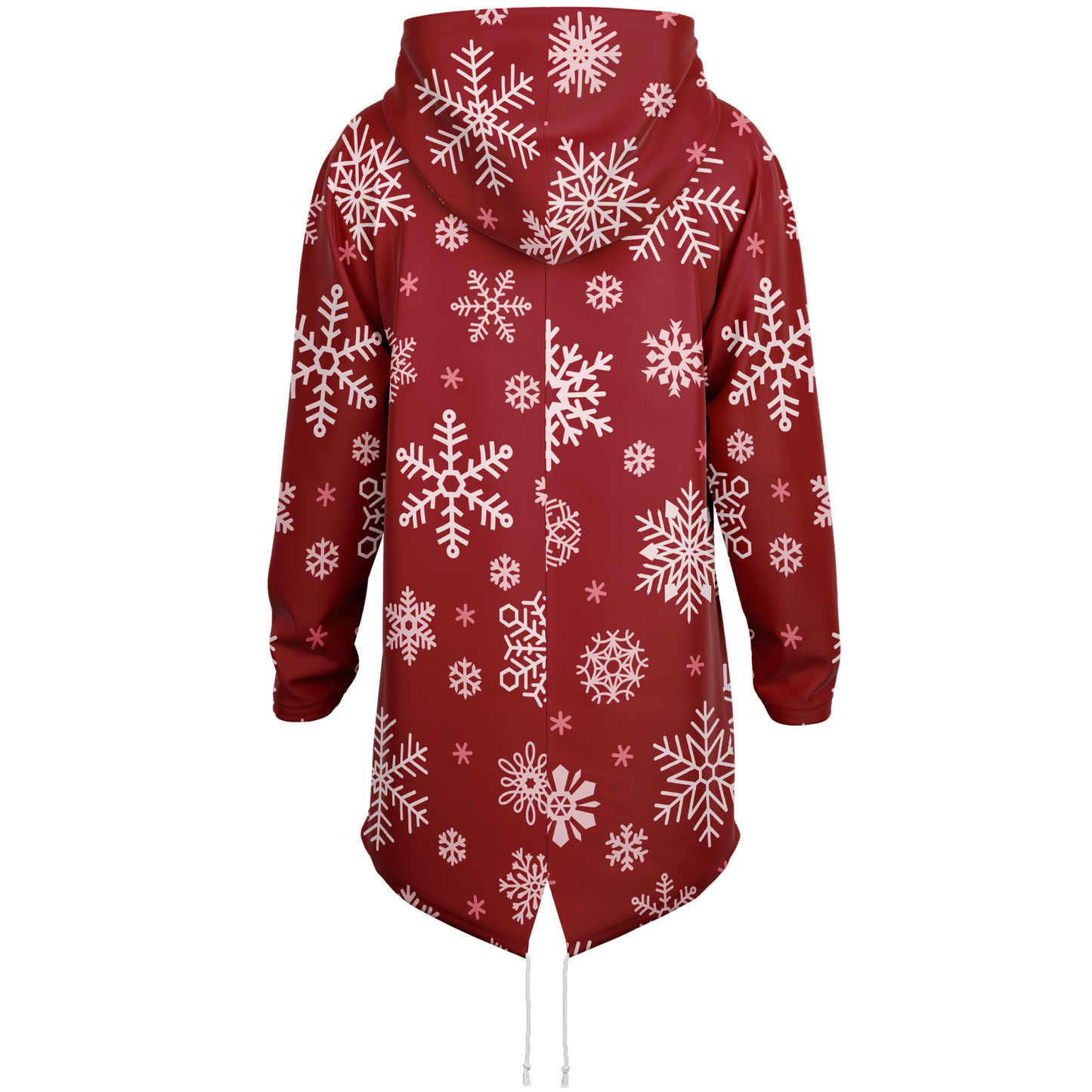 Red Snowfall Christmas Heavyweight Elongated Hoodie
