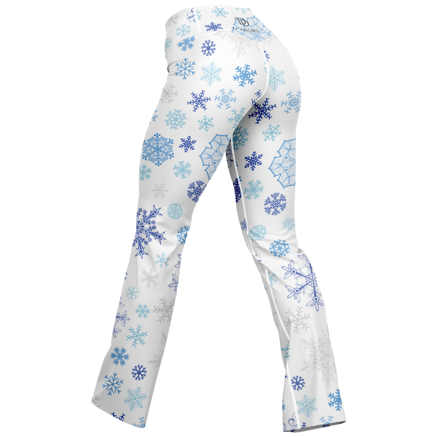 White Snowfall Christmas Flare Leggings