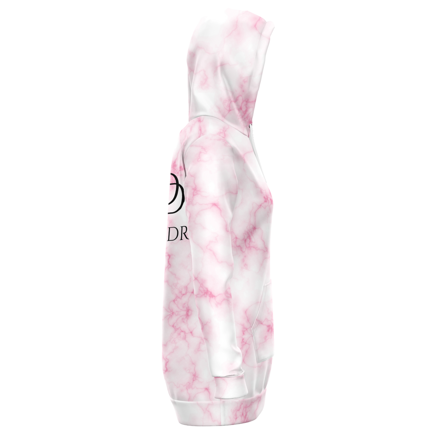 Pink Marble Longline Hoodie