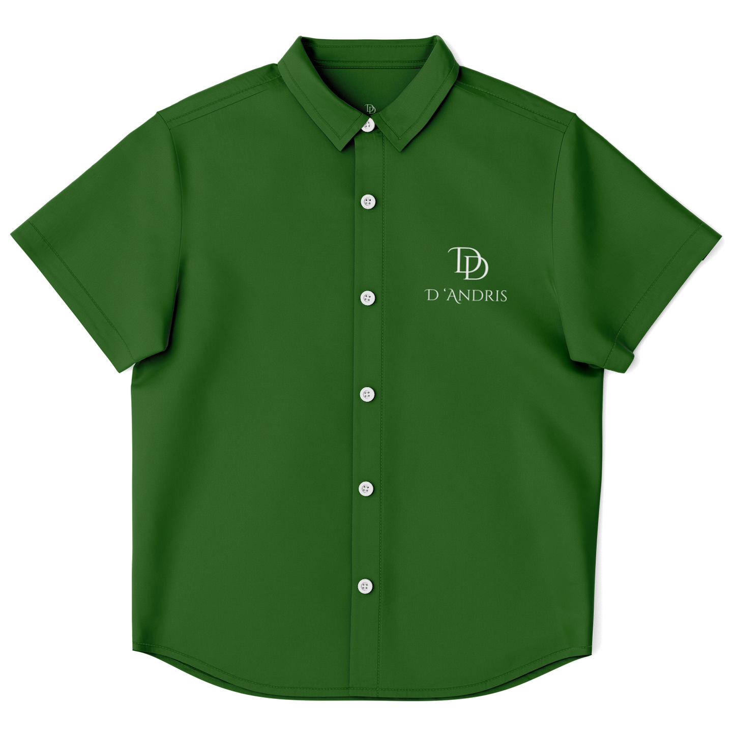 Green Kids/Youth Short Sleeve Button Down Shirt