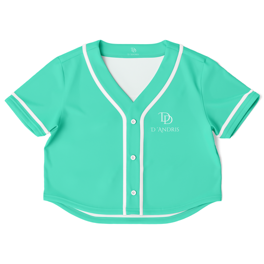 Mint Cropped Baseball Jersey