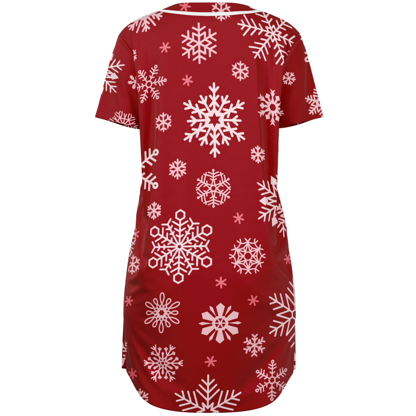 Red Snowfall Christmas Baseball Jersey Dress